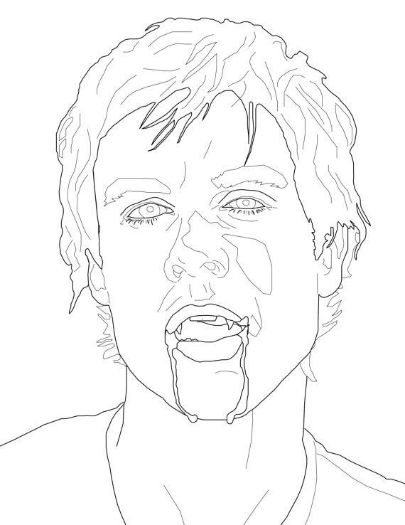 Online coloring book: Damon as a vampire coloring page
